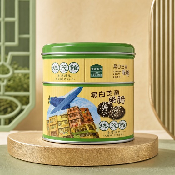 地茂館黑白芝麻脆脆金屬罐（135g）